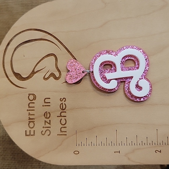 B is for Barbie Shimmer Drop Earrings - Picture 3 of 6